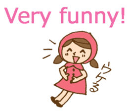 Bilingual daily stickers with cute girl sticker #6855633