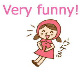 Bilingual daily stickers with cute girl sticker #6855633