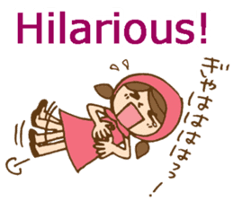 Bilingual daily stickers with cute girl sticker #6855635