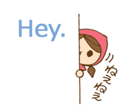 Bilingual daily stickers with cute girl sticker #6855636