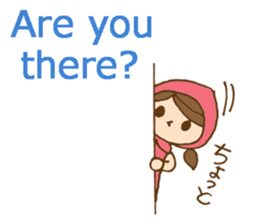 Bilingual daily stickers with cute girl sticker #6855637