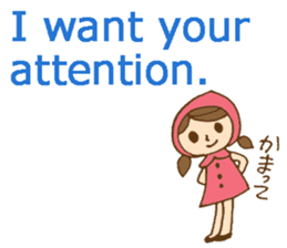Bilingual daily stickers with cute girl sticker #6855638
