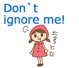 Bilingual daily stickers with cute girl sticker #6855639