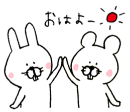 Rabbit and mouse  The white version sticker #6856641