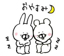 Rabbit and mouse  The white version sticker #6856642