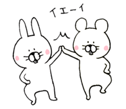 Rabbit and mouse  The white version sticker #6856647