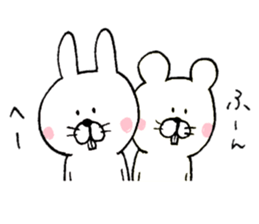 Rabbit and mouse  The white version sticker #6856656