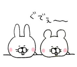 Rabbit and mouse  The white version sticker #6856659