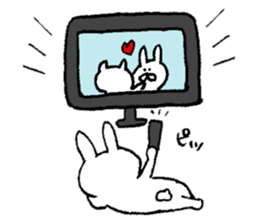 Rabbit and mouse  The white version sticker #6856671