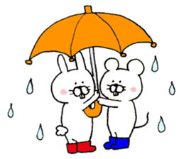 Rabbit and mouse  The white version sticker #6856679