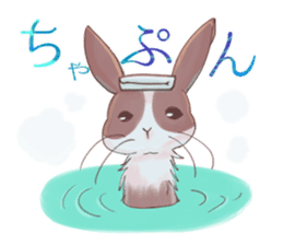 Japanese style rabbits sticker #6856690