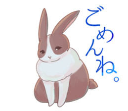Japanese style rabbits sticker #6856694