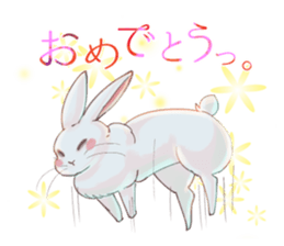 Japanese style rabbits sticker #6856716