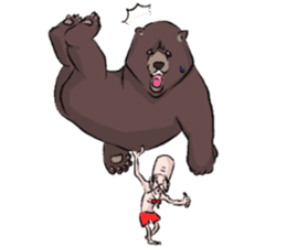 a bear and hermit sticker #6858402