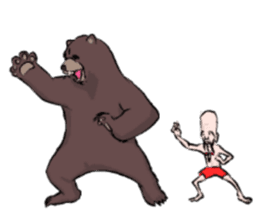 a bear and hermit sticker #6858403