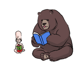 a bear and hermit sticker #6858406