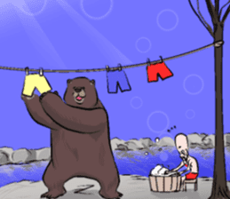 a bear and hermit sticker #6858412