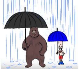 a bear and hermit sticker #6858420