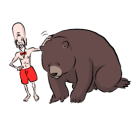 a bear and hermit sticker #6858422