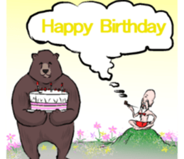 a bear and hermit sticker #6858431