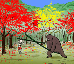 a bear and hermit sticker #6858434