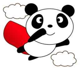 Pandaman Flying cute panda. in love. sticker #6860514