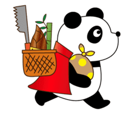 Pandaman Flying cute panda. in love. sticker #6860519