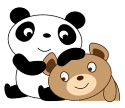Pandaman Flying cute panda. in love. sticker #6860526