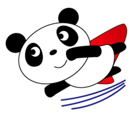 Pandaman Flying cute panda. in love. sticker #6860527