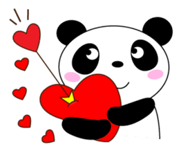 Pandaman Flying cute panda. in love. sticker #6860528