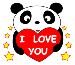 Pandaman Flying cute panda. in love. sticker #6860529