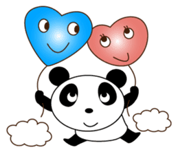 Pandaman Flying cute panda. in love. sticker #6860531