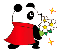 Pandaman Flying cute panda. in love. sticker #6860532