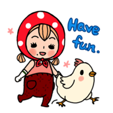 Strawberry country girl with her friends sticker #6861266