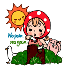 Strawberry country girl with her friends sticker #6861278