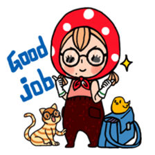 Strawberry country girl with her friends sticker #6861279