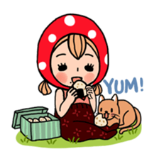 Strawberry country girl with her friends sticker #6861301