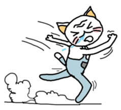 Funny Cat man sticker #6861649