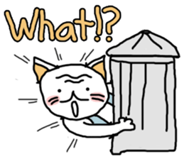 Funny Cat man sticker #6861659