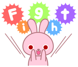 Pink rabbit of usable message sticker #6865367