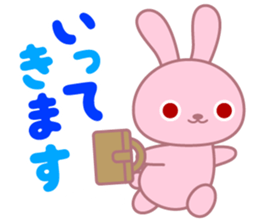 Pink rabbit of usable message sticker #6865376