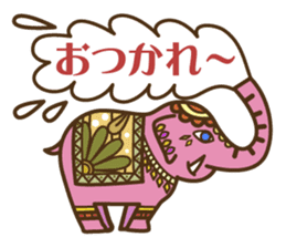 Ethnic Elephant and the sun. sticker #6865464