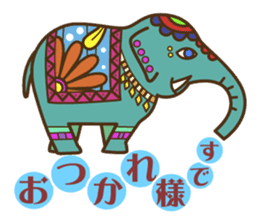 Ethnic Elephant and the sun. sticker #6865465