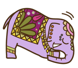 Ethnic Elephant and the sun. sticker #6865466