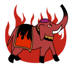 Ethnic Elephant and the sun. sticker #6865469