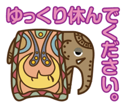 Ethnic Elephant and the sun. sticker #6865472