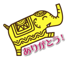 Ethnic Elephant and the sun. sticker #6865473