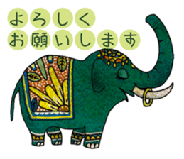 Ethnic Elephant and the sun. sticker #6865478