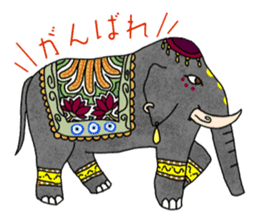 Ethnic Elephant and the sun. sticker #6865480