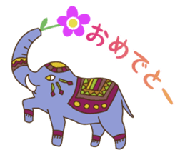 Ethnic Elephant and the sun. sticker #6865482
